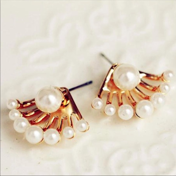 🔴 3/30$ Pearl Like Double Sided Stud Earrings - Picture 4 of 4